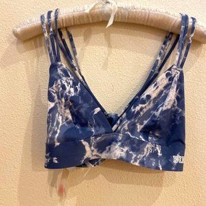 PINK Bralette in Blue/White tie dye Medium